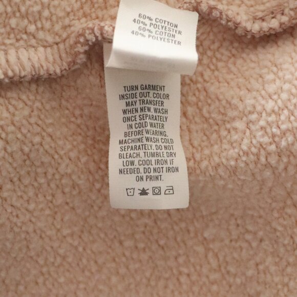 Aerie Cropped Sz Lrg Peach Cropped Button Henley Pullover Long Sleeve Sweatshirt - Picture 13 of 14